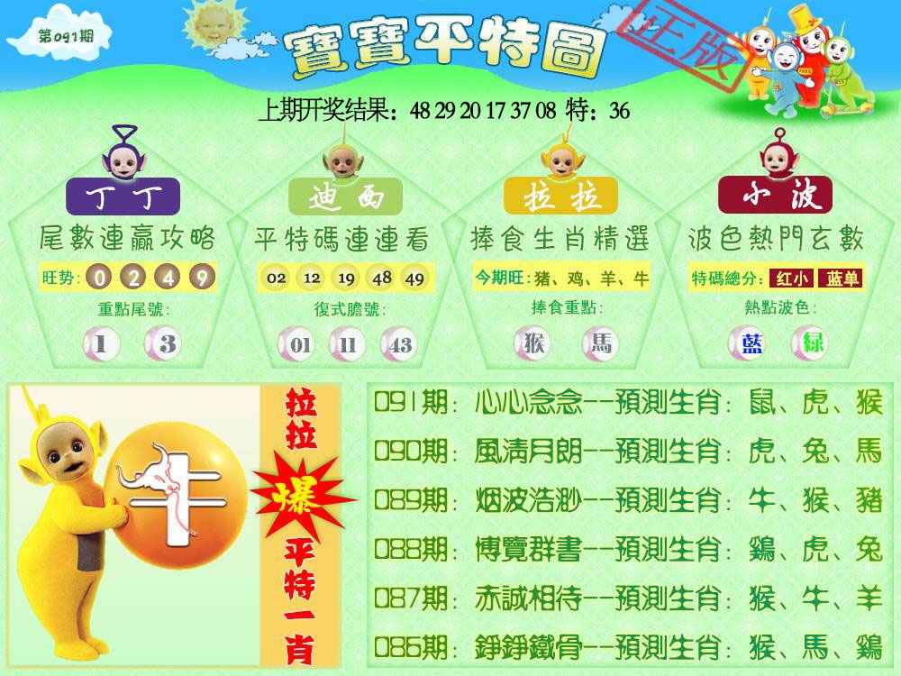 091期天线宝宝平特图[图]